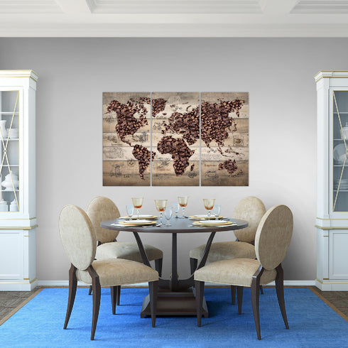 Wandbilder Wohnzimmer XXL Küche Kaffee Moderne Bilder Weltkarte